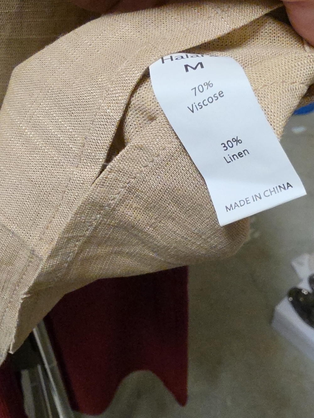 Nwt HALARA linen Blend Sleeveless Beige Button-Front Crop Top - Picture 4 of 5